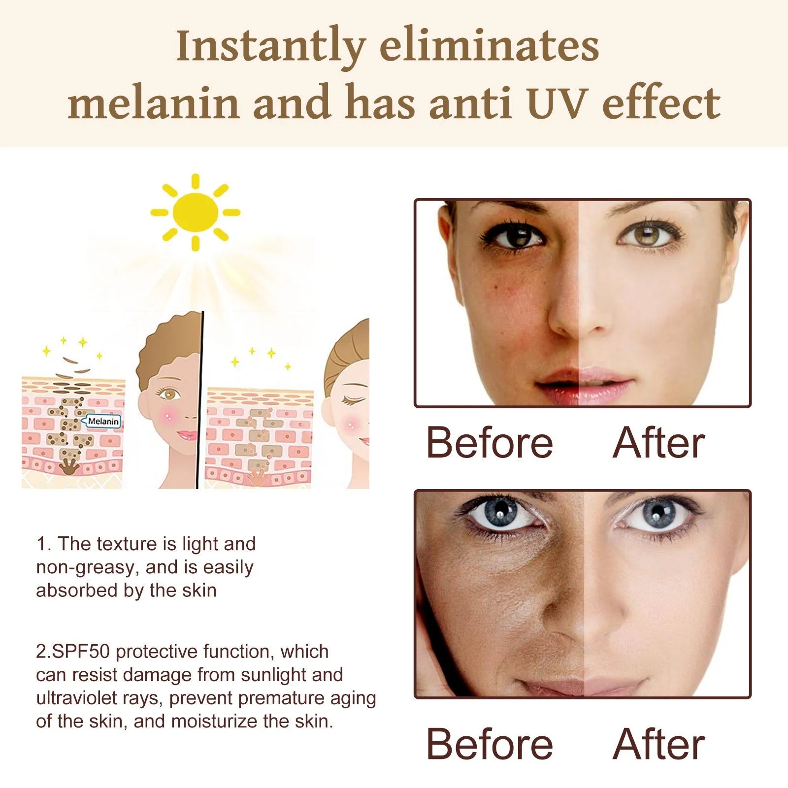 50g tube of probiotics protective cream with brightening vitamin C and titanium dioxide UV protection