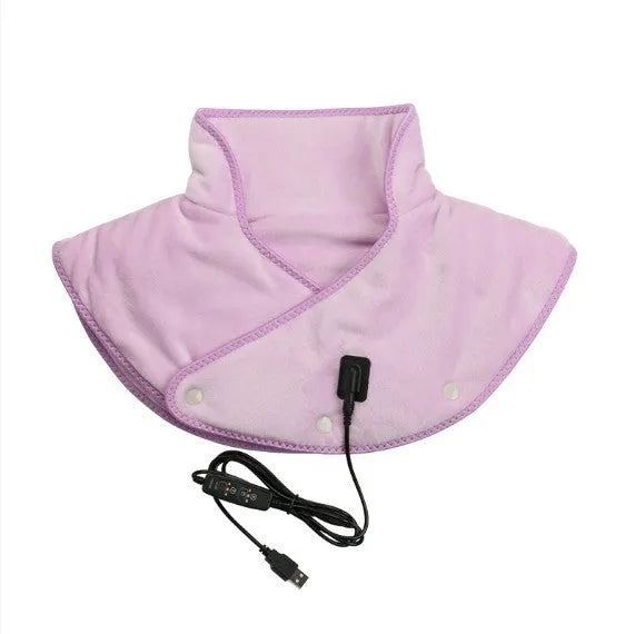 Electric heating shawl 10W neck and shoulder warmer in grey, purple, pink or yellow, average size, 5V2A hot compress scarf