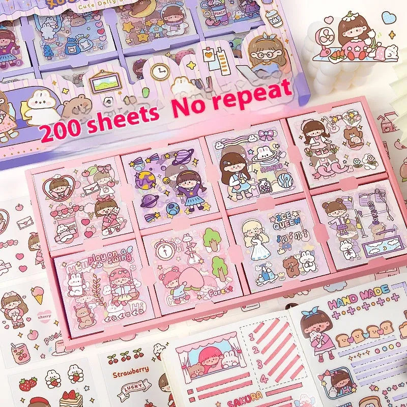 Children's decorative sticker sheets in five theme options for notebooks and cards