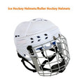 Ice hockey helmet with carbon steel face mask and protective shell for ball sports