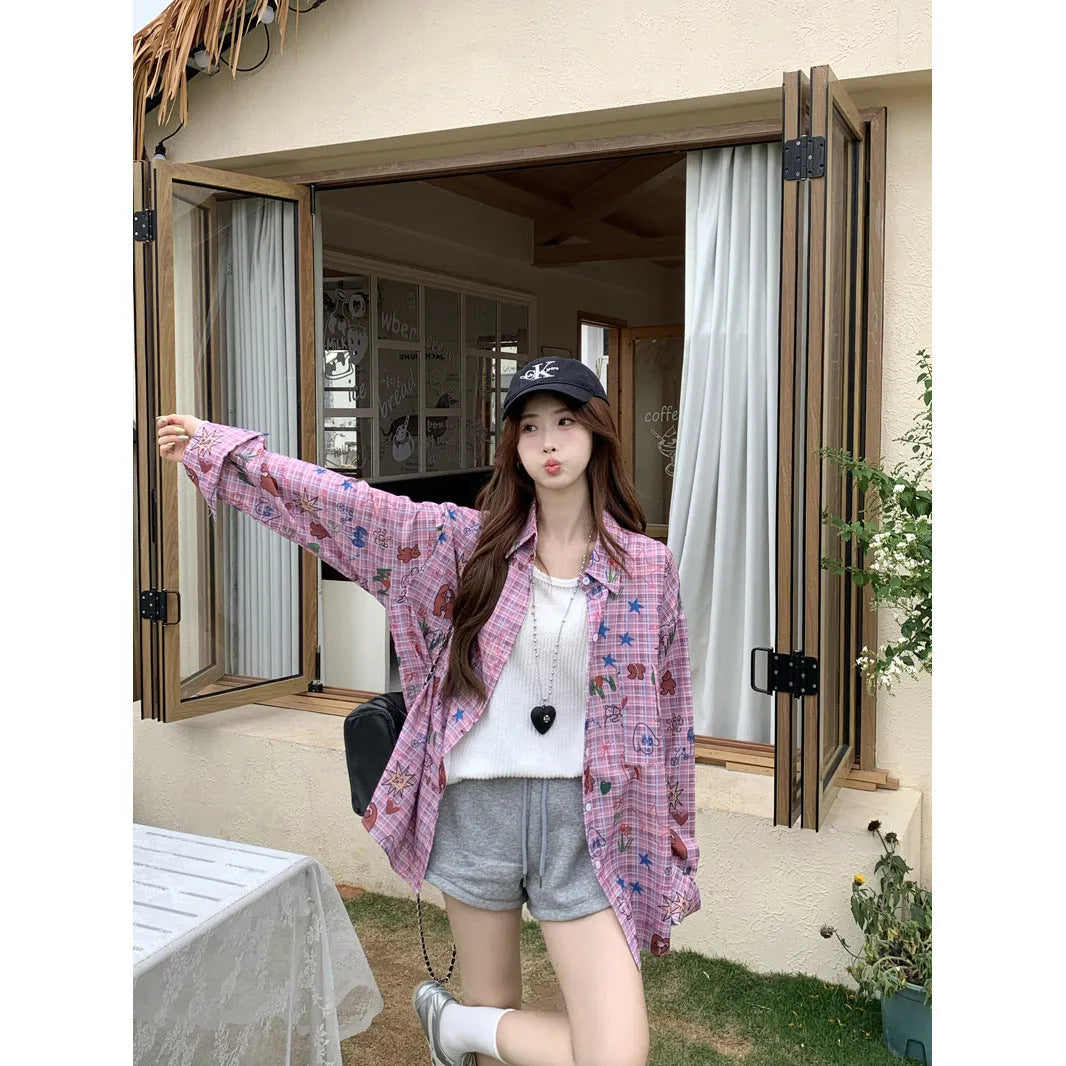 Loose casual thin jacket in picture colour with long sleeves and stretch spandex fabric