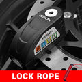 VEISON waterproof alloy disc brake alarm lock with 3 keys in black colour on a white background