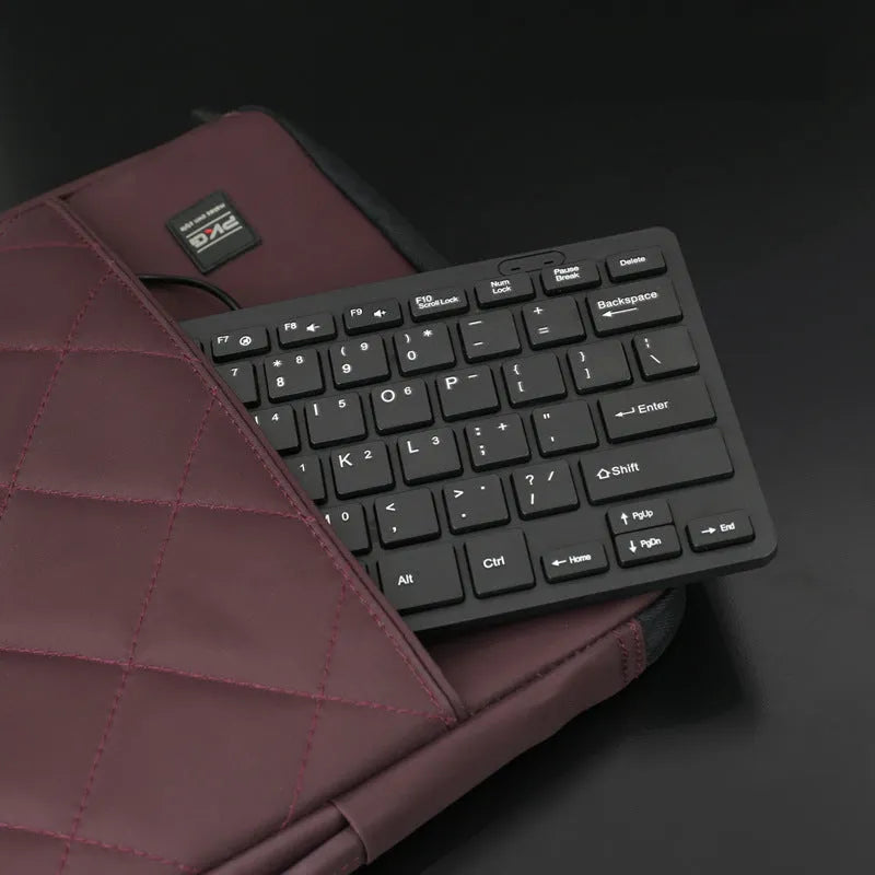 USB wired mini keyboard in four colours with compact 280mm width and noiseless keys