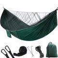 Anti-mosquito outdoor camping hammock in nylon, 290 x 140 cm, 200 kg capacity, outdoor setting