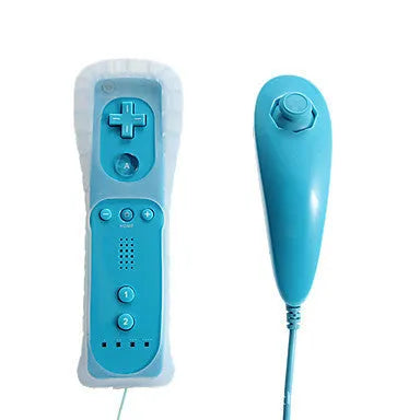 Wii left and right gamepad controllers in multiple colours with rubber sleeve and hand strap.