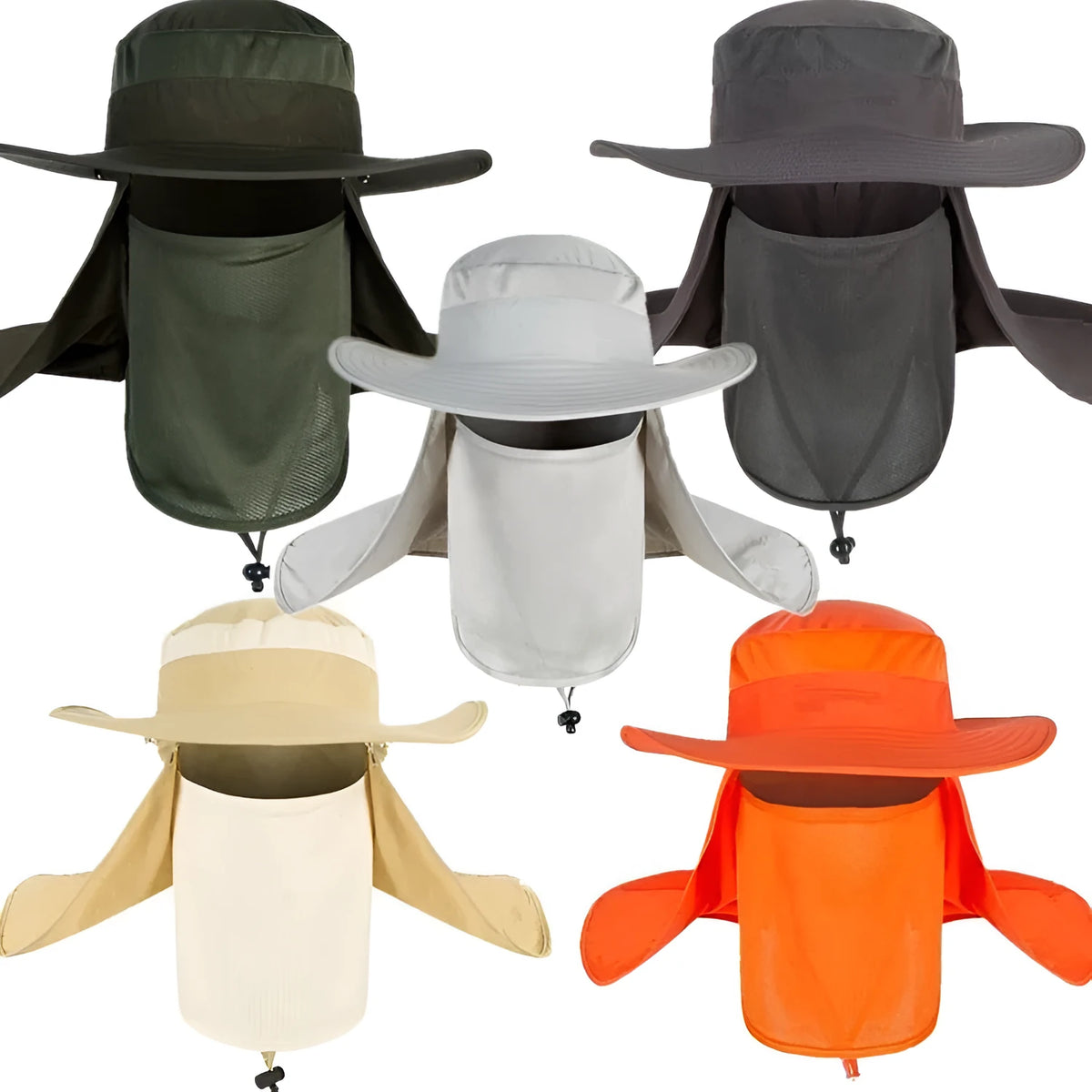 Satin fisherman's hat with 360 degree sun water and UV protection in black