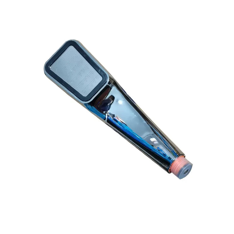 Orange hand-held pressurised shower set with rain shower function
