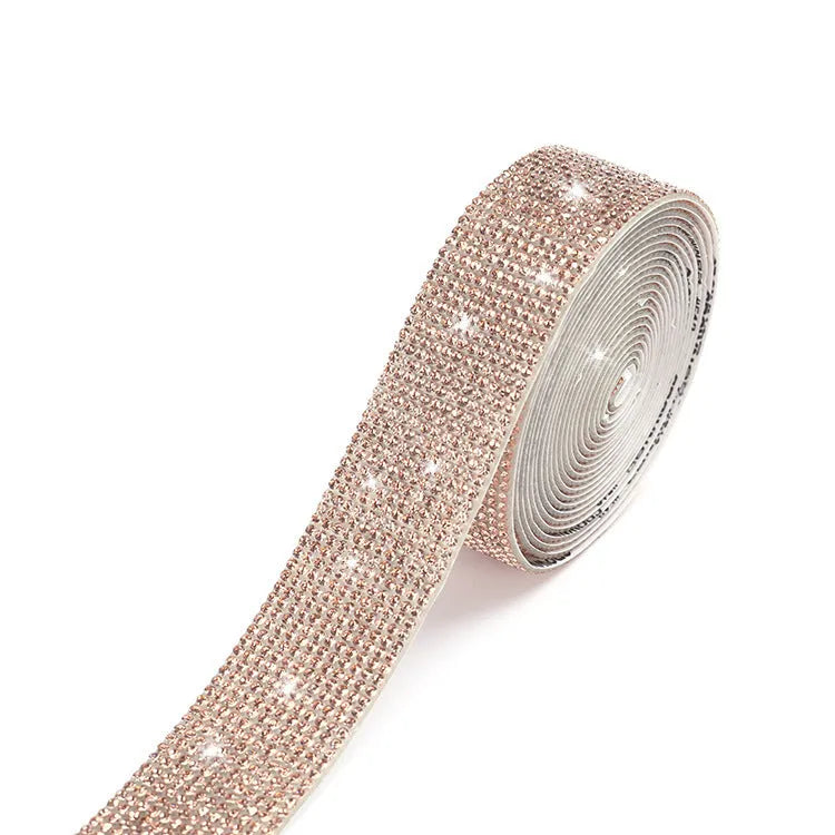 Self-adhesive glass water drill strip on backing paper, showing white and AB colour options.