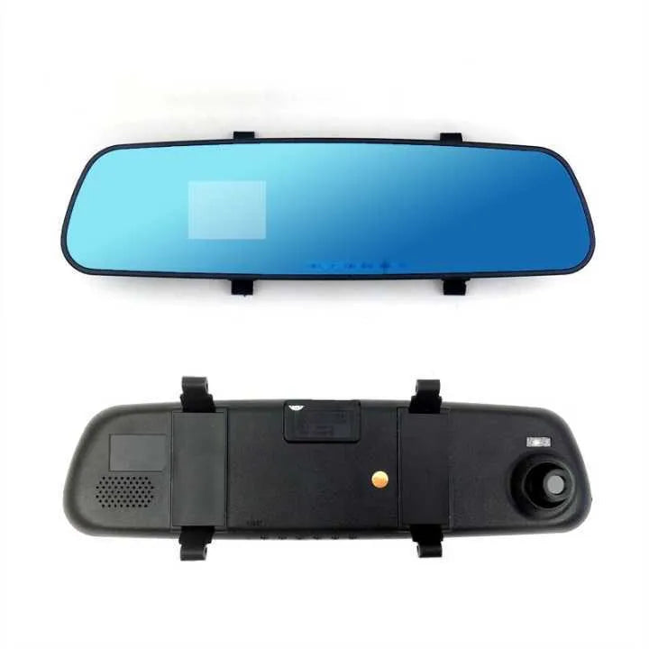 1080P HD rearview mirror driving recorder with 2.4-inch display, 100-degree lens, and black edged dual lens option