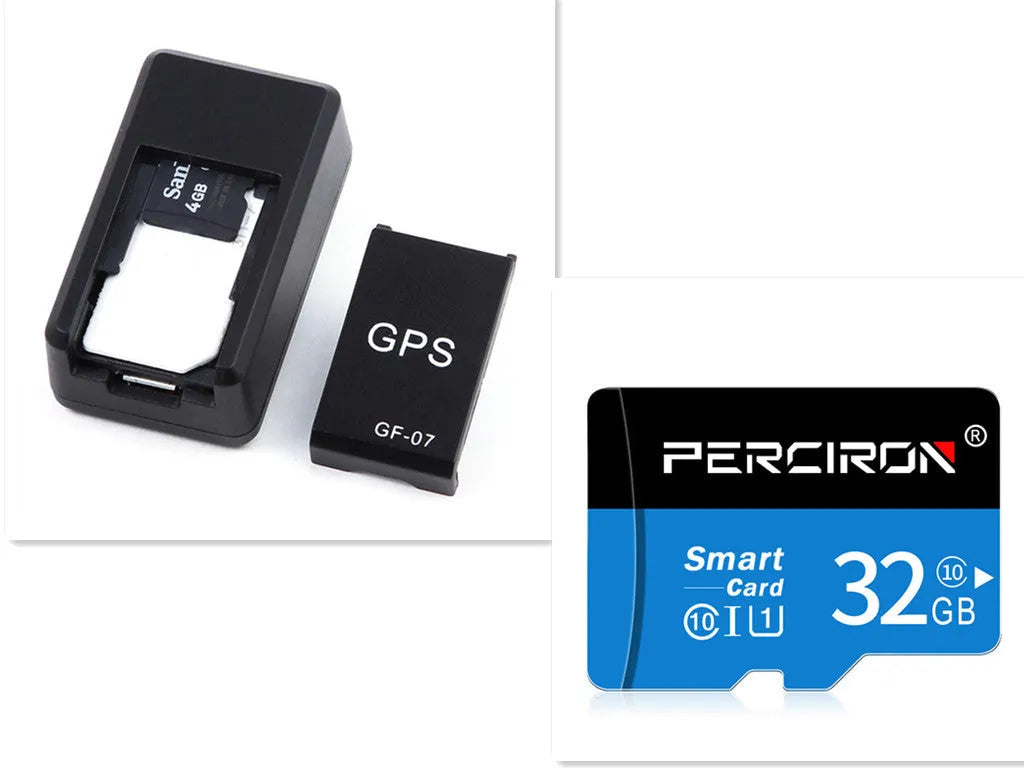 Small black magnetic GPS tracker device with USB cable for real-time vehicle and asset location tracking.