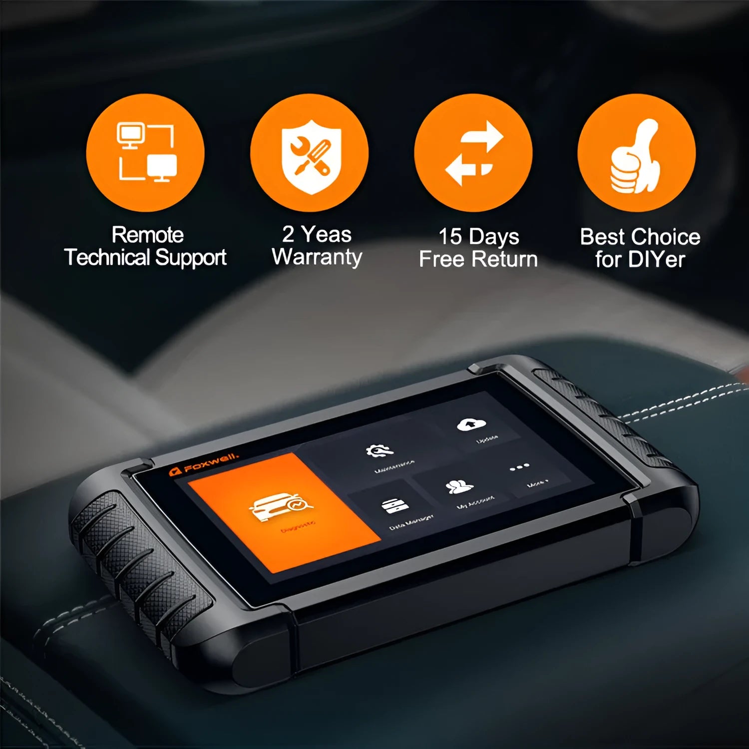 NT809 automotive diagnostic scanner with accessories including diagnostic cable, OBDII adapter, and packaging options