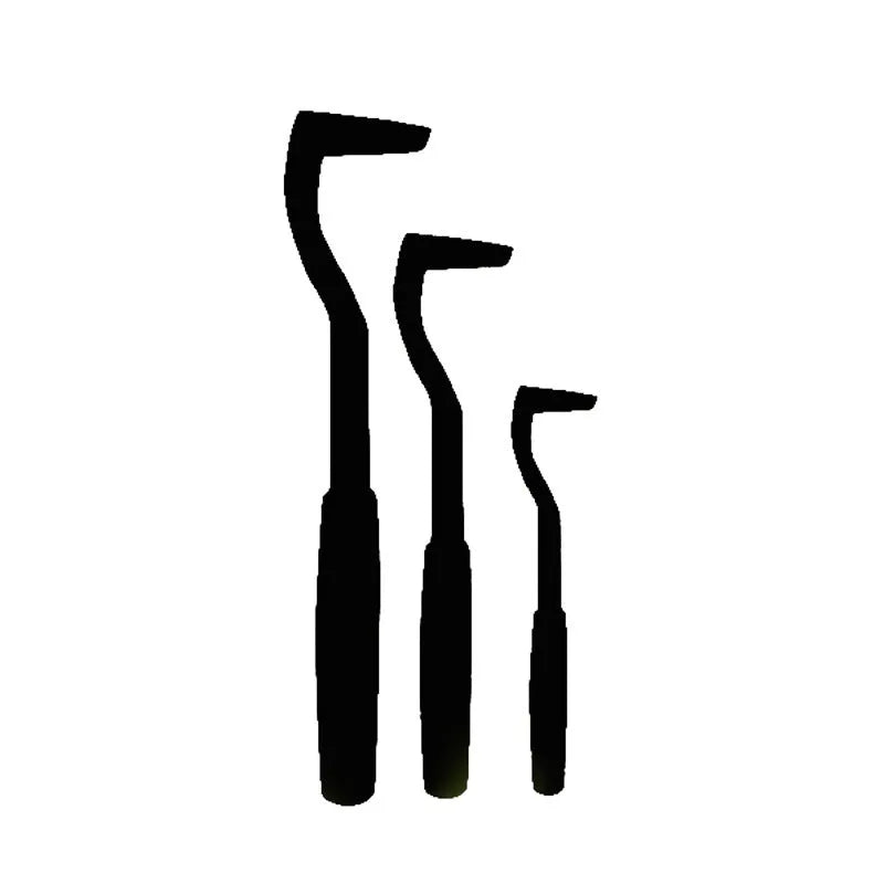 Pack of three coloured plastic tick removal hooks for dogs on a plain background.