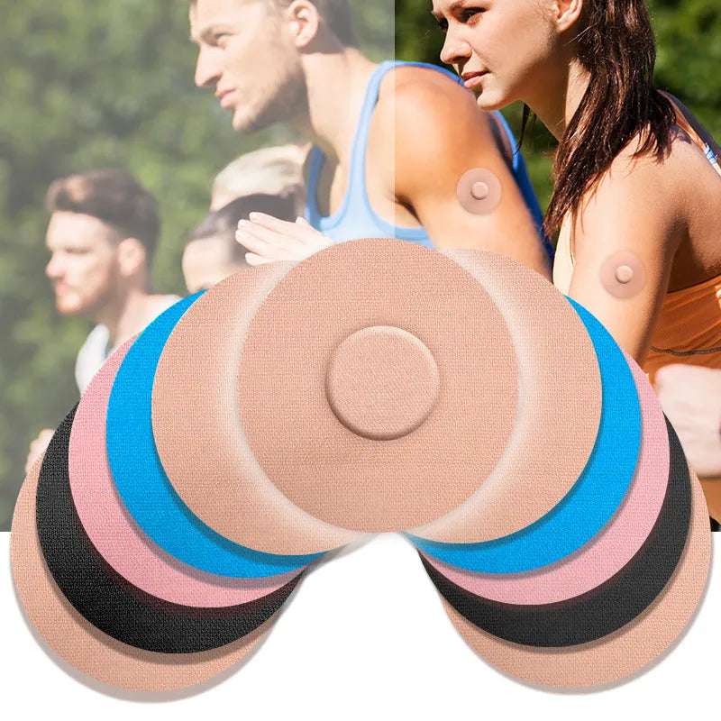 Sports anti-slip adhesive patch glue-free self-adhesive for sensor anti-drop in black skin colour pink blue