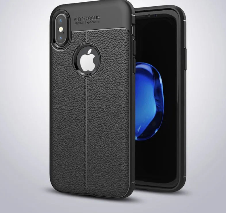 WeFor PU leather and silicone phone case for OnePlus 5, 5T, and 6 with screen protector