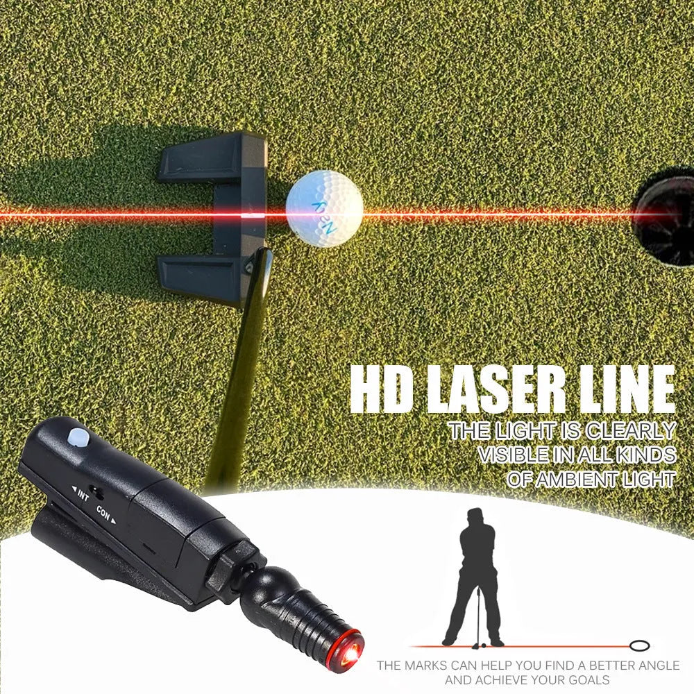 Black golf laser aiming instrument for putting alignment training