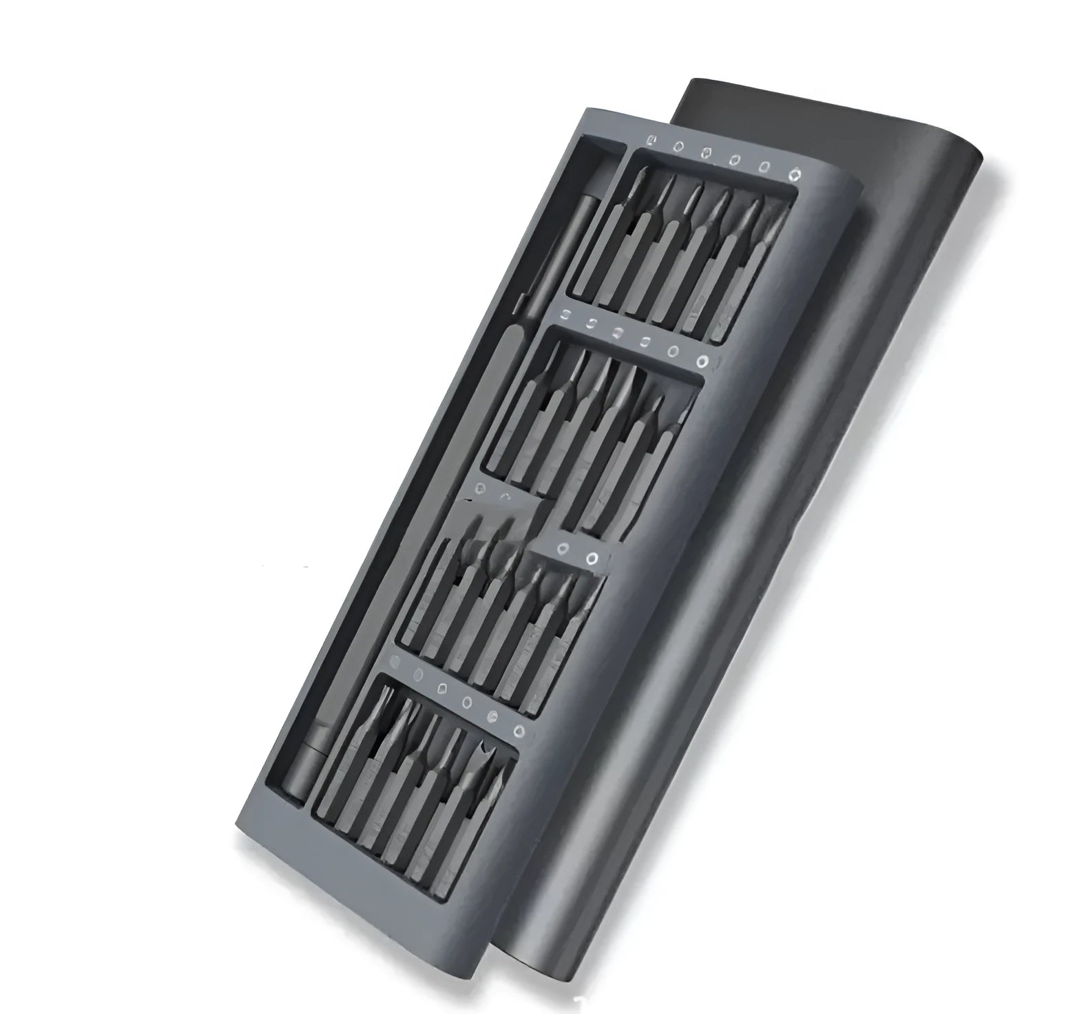 24 in 1 grey refined aluminium alloy screwdriver set with S2 steel magnetic bits
