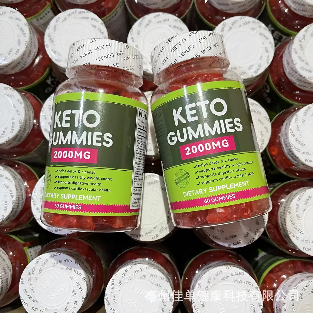 Bottle of Pure Organic Keto BHB Vinegar Candy Vitamin Gummies containing 60 capsules