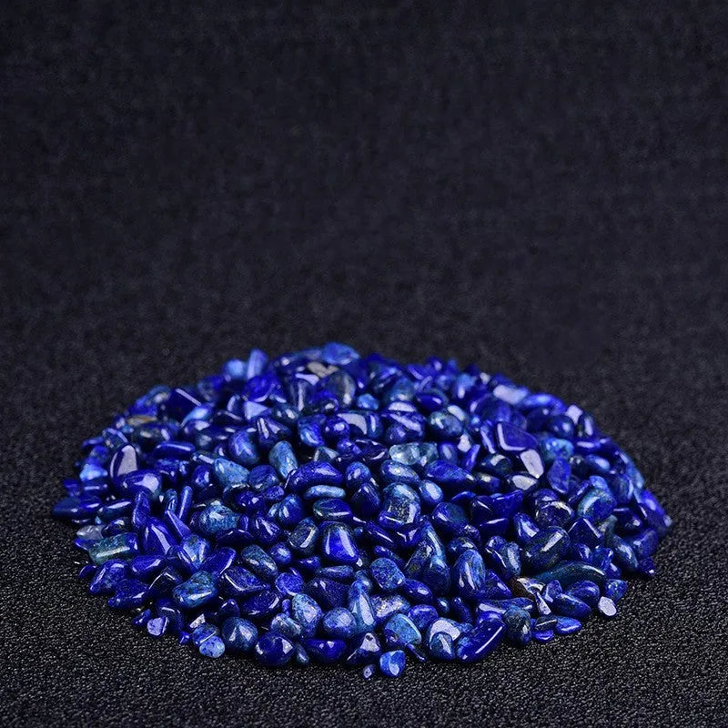 Assorted natural crystal decorative gravel chips in a clear PP bag, available in multiple colours and sizes