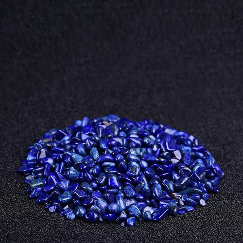 Assorted natural crystal decorative gravel chips in a clear PP bag, available in multiple colours and sizes