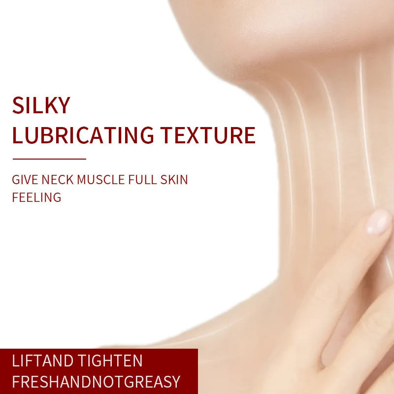 Neck cream with roller applicator in 8.8 x 3.5 x 16.5 cm container, 120g wrinkle treatment