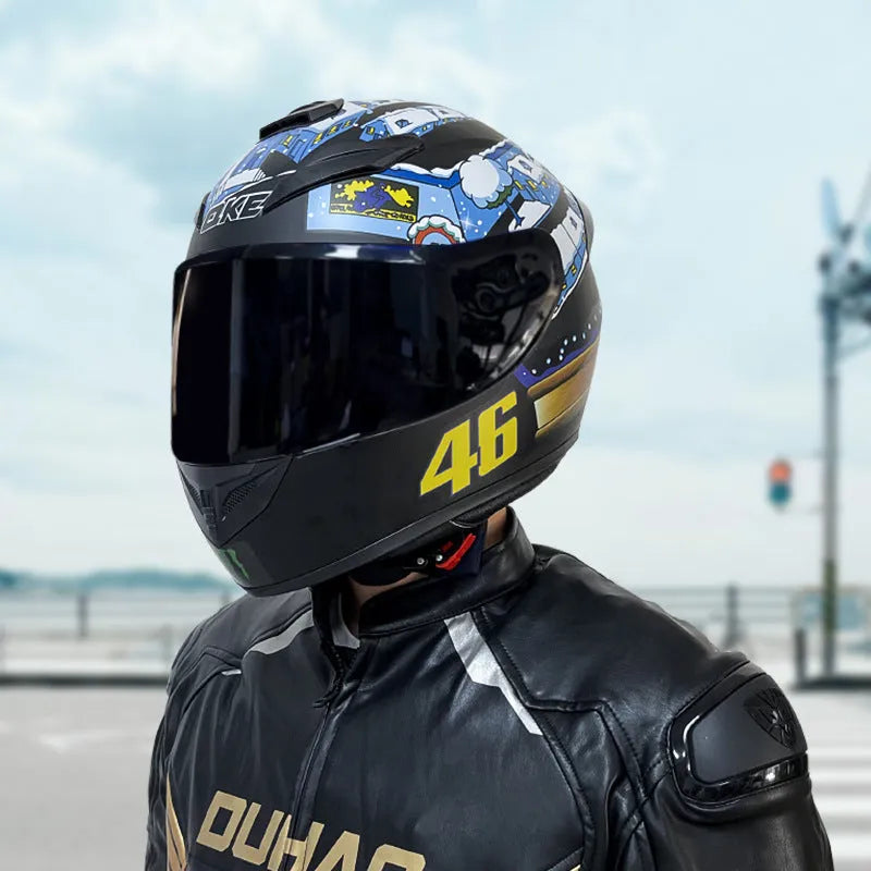 Grey and yellow ABS motorcycle helmet for commuting available in six sizes