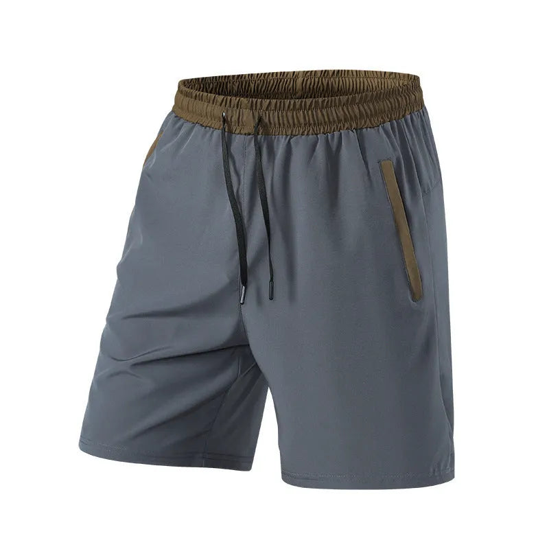 Men's wide waist cropped loose track pants in black and grey for running and fitness