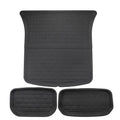 TPR floor mat set for Tesla Model Y including footwell, front box, and rear box mats.