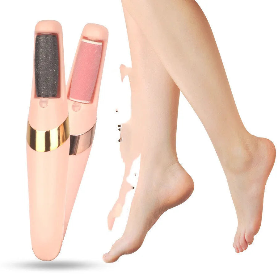 Electric foot grinder with two grinding heads, USB cable and colour box