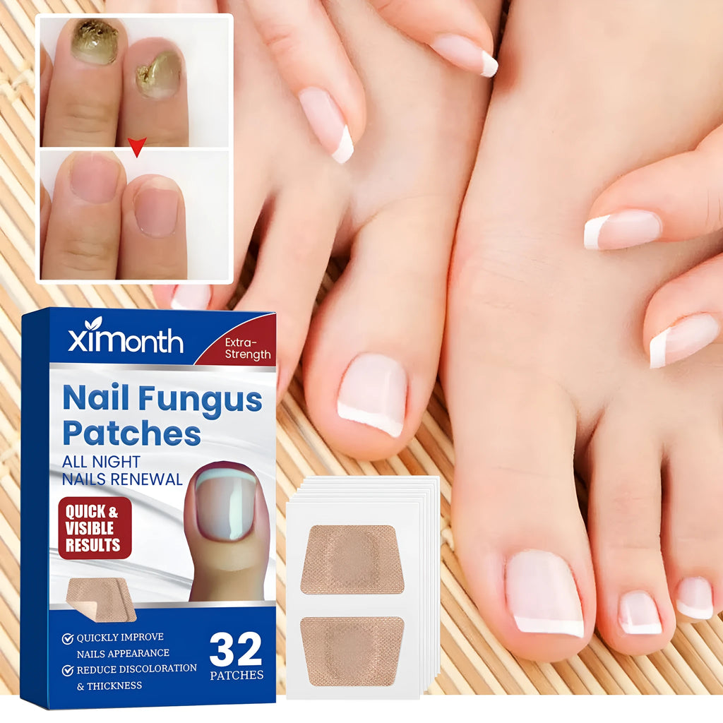 Nail repair adhesive bandages set with 32 patches measuring 6.1 x 3.5 cm for nail nursing
