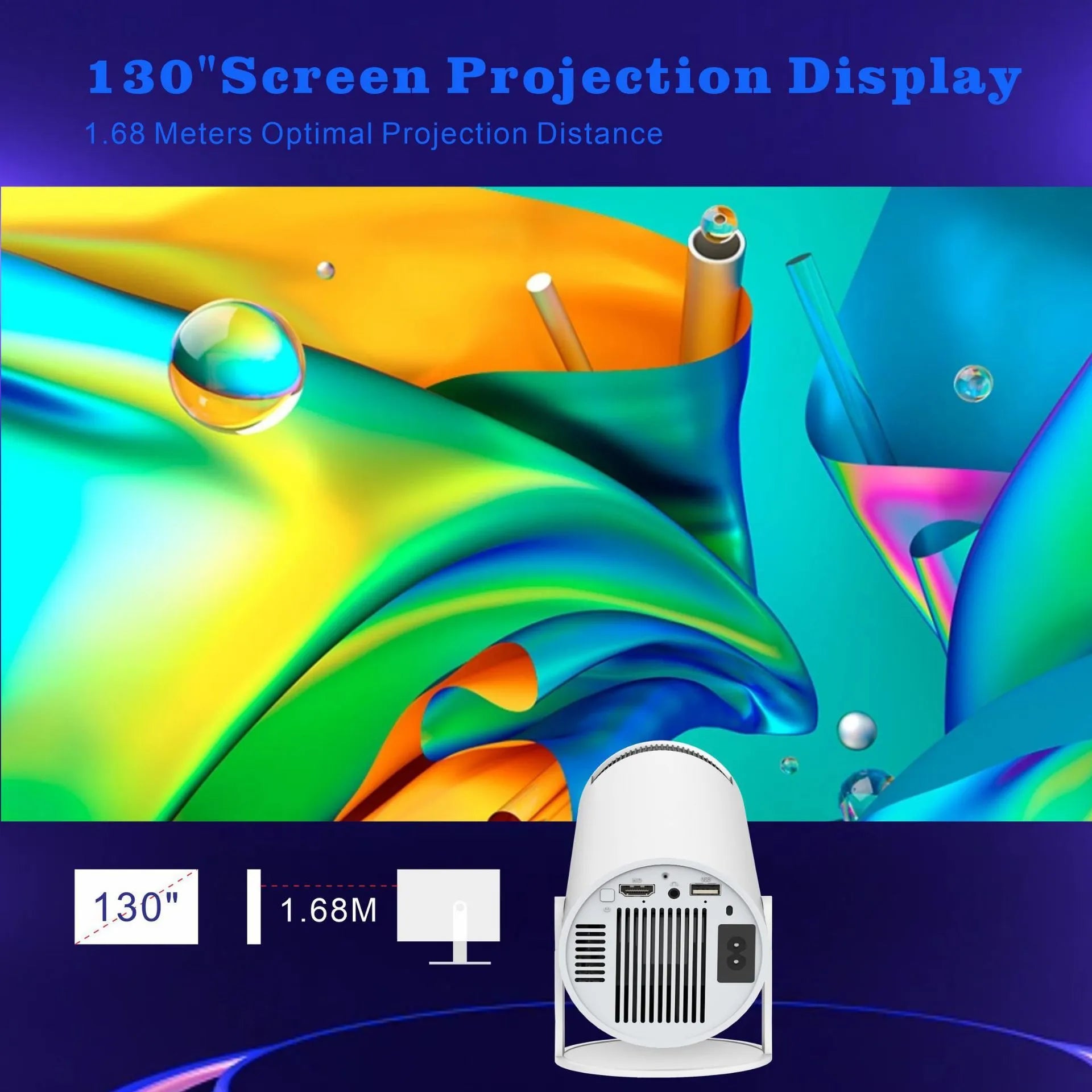 H713 ultra high definition 4K mini projector in compact design suitable for home office and conference use