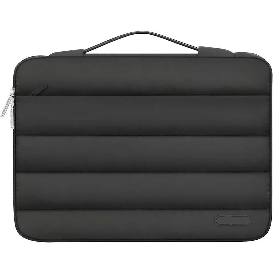 Velvet laptop bag with plaid pattern in multiple colours showing 13.3 and 15.4 inch size options