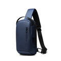 Men's black Oxford cloth shoulder bag with USB access for business travel