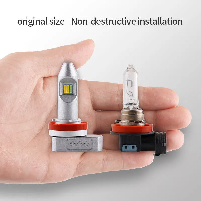 Aluminium housing LED fog lamp bulb with connector for universal vehicle retrofit