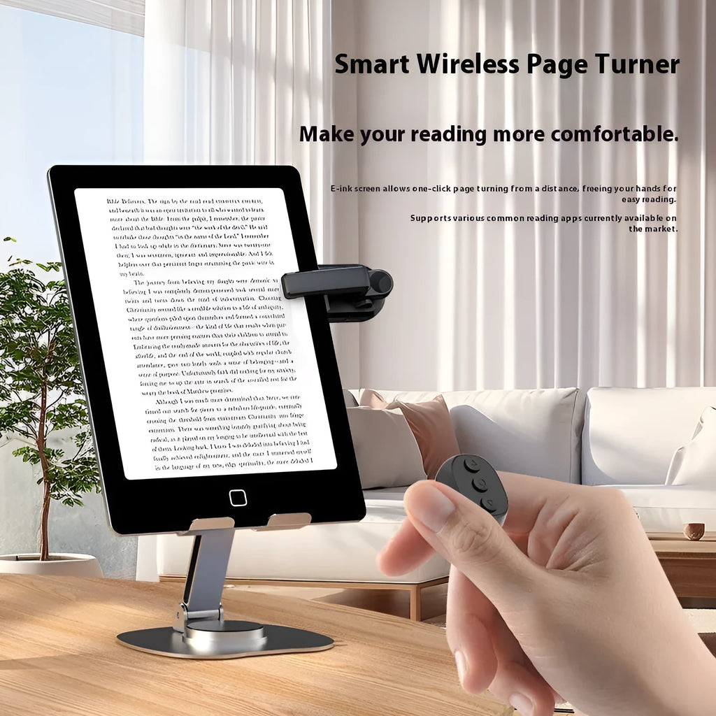 Wireless age-turner remote control and clicker for reading devices in black, pink or white colours