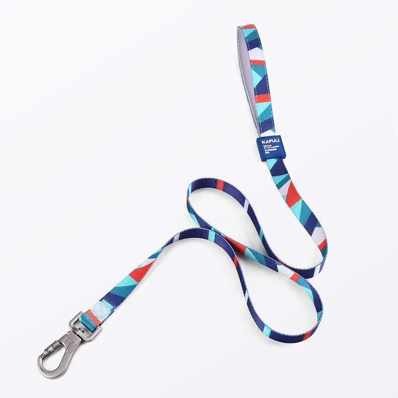 Polyester dog vest printing haulage rope package in blue with chest strap and traction rope