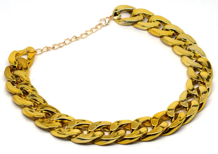 Gold colour chain dog collar with adjustable buckle for small to medium dogs