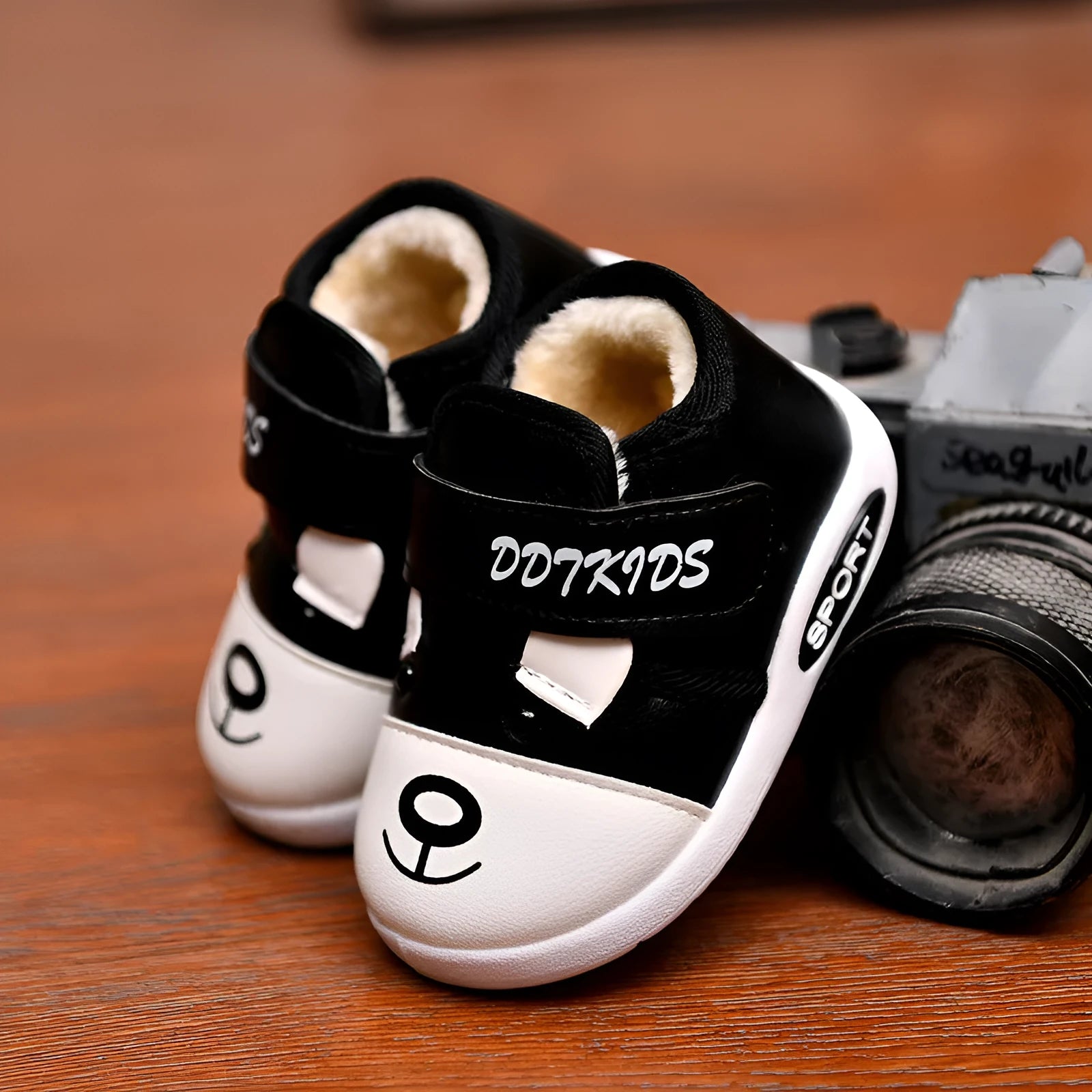Baby toddler shoes with Velcro closure plain casual style available in black red and velvet colours sizes 16 to 21