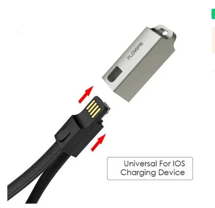20cm leather USB-C to Lightning charging cable for iPhone in black, brown, or red colours