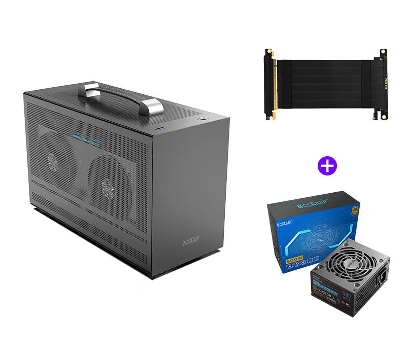 ITX desktop computer chassis in tin-plated steel with upper power supply position