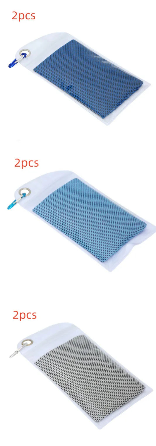 Polyester cooling towel for mountaineering with rounded corners 30x90cm in multiple colours