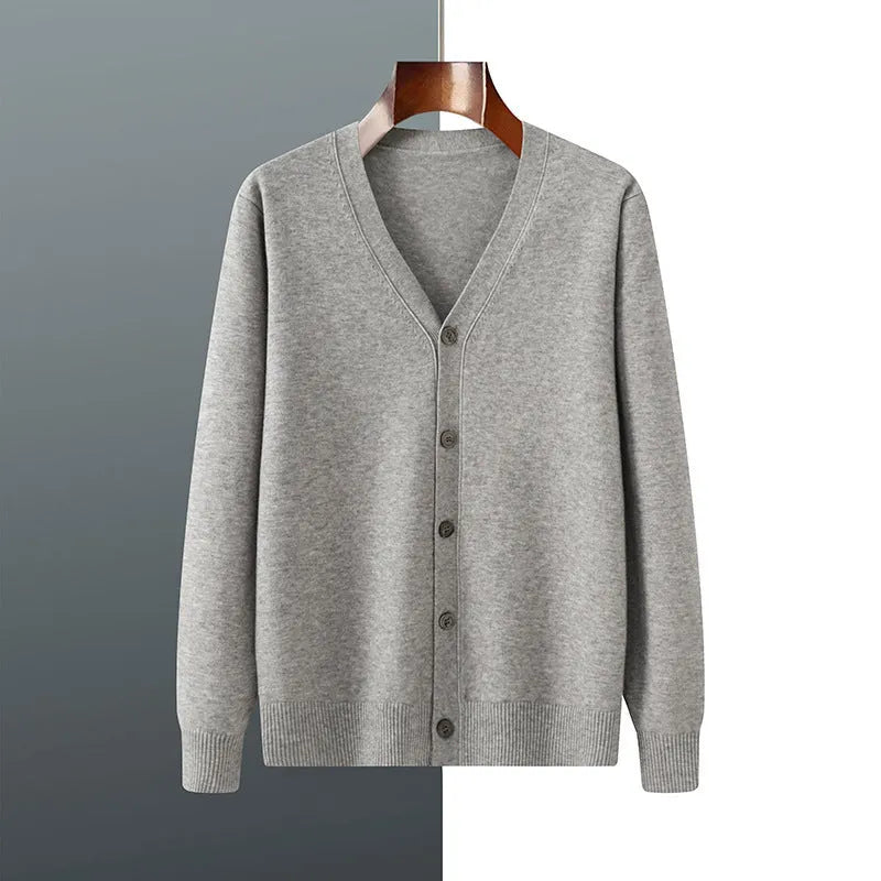Men's loose fit V-neck Andy velvet cardigan coat in multiple colour options
