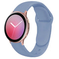 Reverse buckle silicone watch strap for Samsung Galaxy Active 2 in assorted colours, showing flush clasp design.