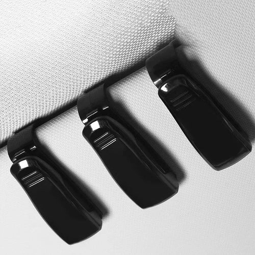 Black plastic car sun visor clip for holding sunglasses and cards