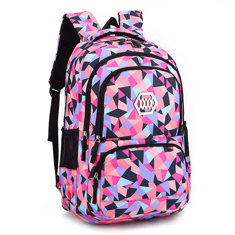 Han edition college wind double shoulder schoolbag for children ages 8-12 in pink with nurse ridges design