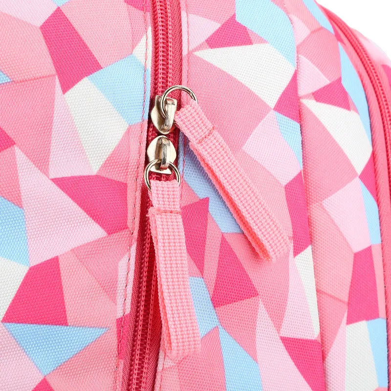 Han edition college wind double shoulder schoolbag for children ages 8-12 in pink with nurse ridges design