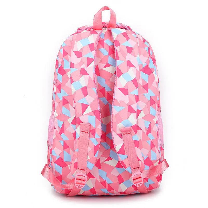 Han edition college wind double shoulder schoolbag for children ages 8-12 in pink with nurse ridges design