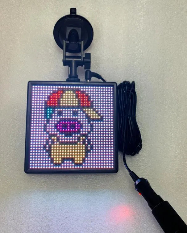 Bluetooth wireless LED car display screen with aluminium frame and 32x32 pixel layout