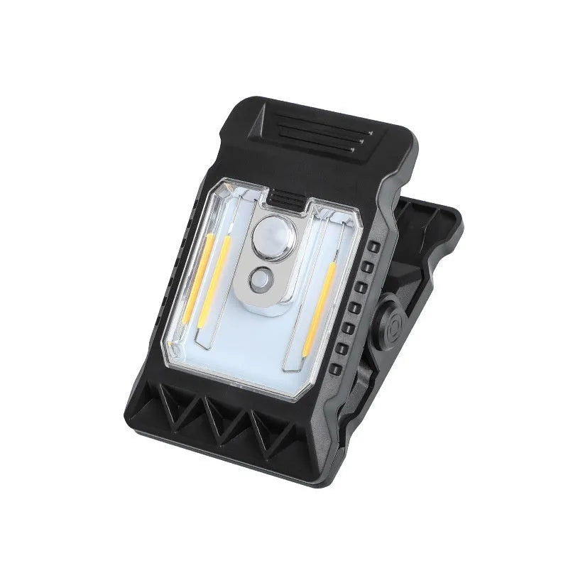 White intelligent induction clip lamp mounted on a wall with motion sensor and LED light visible.