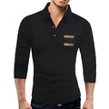 Casual slim knit polo shirt in black or gray with button neck and short sleeves, sizes L to XXXL