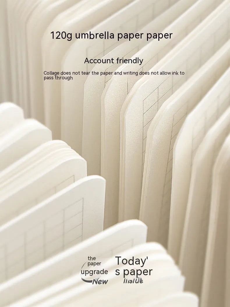 Small square white notebook with checkered pages, heart theme, and a choice of ten colourful covers.